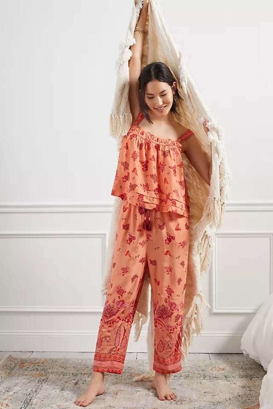 Anthropologie Floral Print Lounge Set